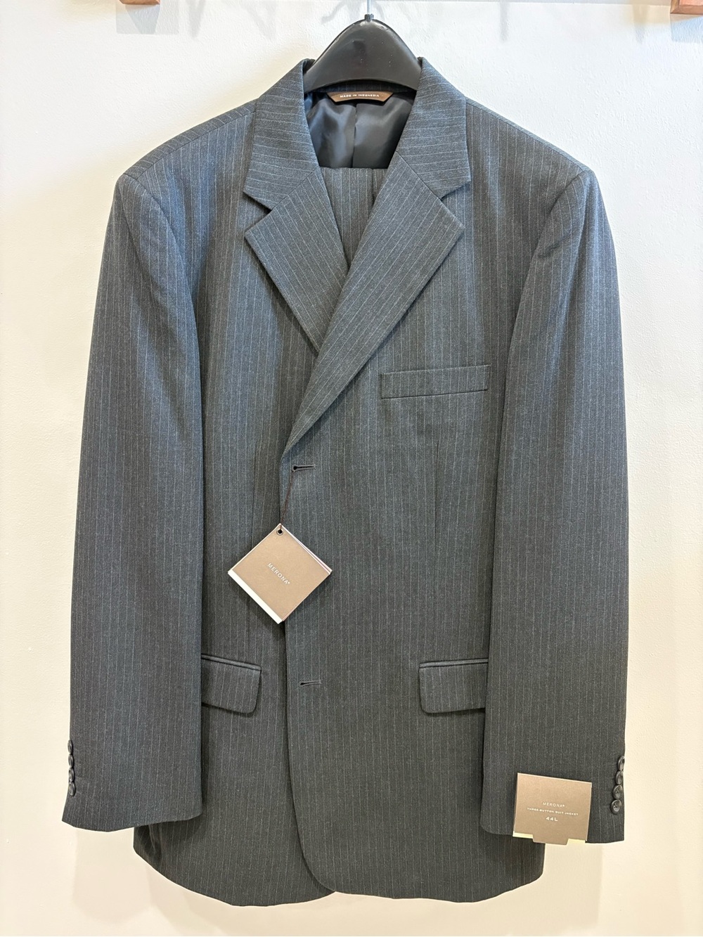 Merona Gray Pinstripe Single-Breasted Suit Jacket